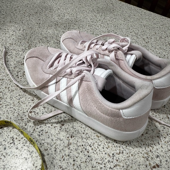 Adidas Women's Soft Pink and White Sneakers - Picture 7 of 7